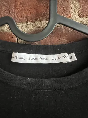 & Other Stories Black Women’s Crewneck Cotton Knit Sweater Size M thumbnail 2