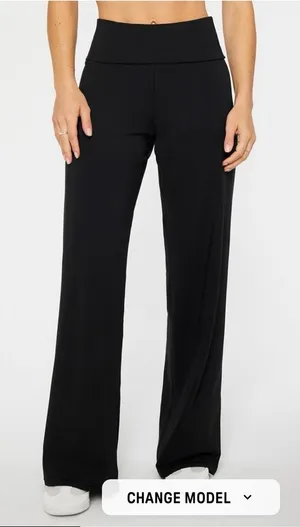 Fabletics Black Straight-Leg Performance Pants fold over thumbnail 1