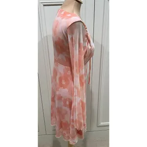 See You Monday Floral Mesh Empire Waist Dress‎ Retro 70's Groovy thumbnail 4