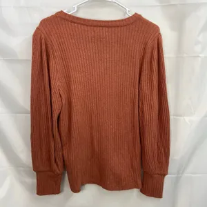 Madewell women's rustic orange soft knit balloon‎ sleeve stretch sweater medium thumbnail 6