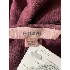 Easel Size Large Mineral Wash Dark Mauve Tunic Lace Yoke Back Button Detail NEW thumbnail 5