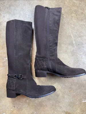 Aquatalia Dark Chocolate Brown Oralie Suede Knee High Boots Size: 9 1/2 thumbnail 2