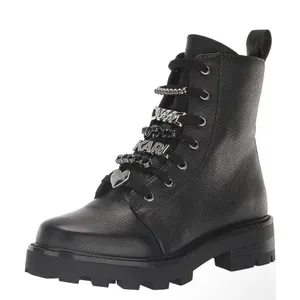 Karl Lagerfeld Paris Mela Combat Boots Black Leather Size 7 thumbnail 3