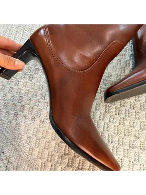 Reformation Caludette Bootie in Cavalier Brown Leather thumbnail 3