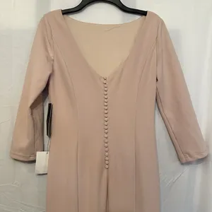 Lulu's Size Medium Glamor Galore Blush Pink Button Back 3/4‎ Sleeve Maxi Dress thumbnail 6