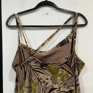 Ashley Stewart Y2K Floral Tropical Leaf Strappy Dress Boho Size 16 Plus thumbnail 4