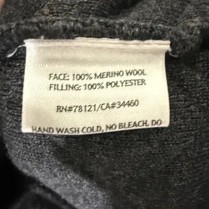 Eileen Fisher‎ Quilted Merino Wool Button Mock Neck Vest Gray Small thumbnail 5