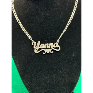 Silver-tone Women’s Name Pendant Necklace - Lightweight chain for everyday wear. thumbnail 2