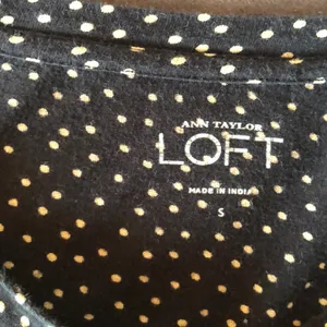 ANN TAYLOR LOFT Black Polkadot Long Sleeve Top S thumbnail 5