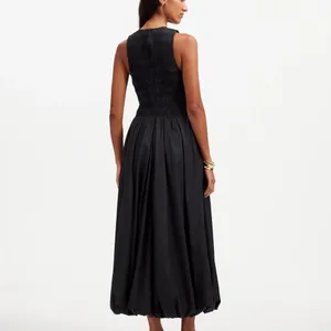 Madewell The Melody Bubble-Hem Smocked Midi Dress in Poplin Size XXS thumbnail 4