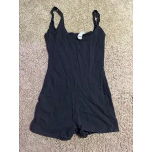 Victoria's Secret PINK Black Sleeveless Romper Bodysuit Tank Top Shorts‎ Medium thumbnail 4
