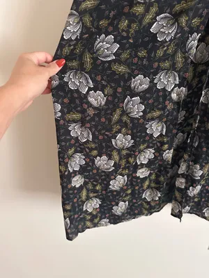 Smell the Roses Black Floral Racerback Slip Maxi Dress Slit Size S thumbnail 10