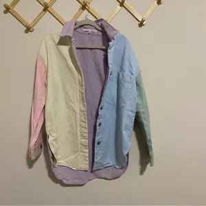 English Factory Pastel Oversized Shirt Jacket size Medium thumbnail 3
