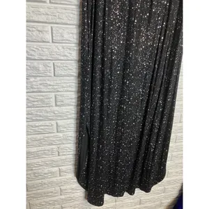 Huskary Maxi Dress Womens‎ XXL Black Excellent Glitter Galaxy V-Neck Side Slit thumbnail 8