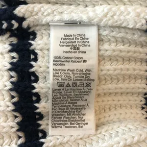 J Crew Heritage Cotton Fisherman Crewneck Sweater In Stripe Navy Blue White XS thumbnail 6