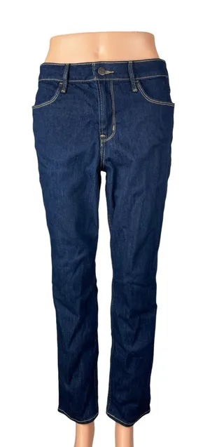 Old Navy Women's Dark Blue High Rise Slim Wow Straight Denim Jeans Pants Size 6 thumbnail 1