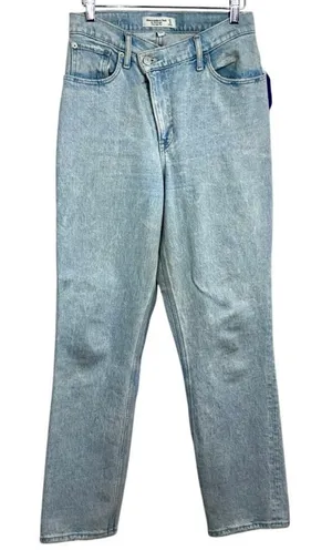 Abercrombie & Fitch Curve Love 90s Straight Ultra High Rise Blue Jeans Size 27 4 thumbnail 1