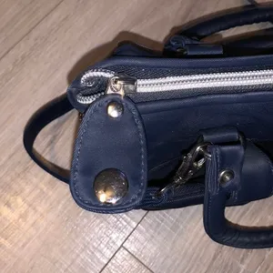 Navy blue vinyl small crossbody handbag thumbnail 6
