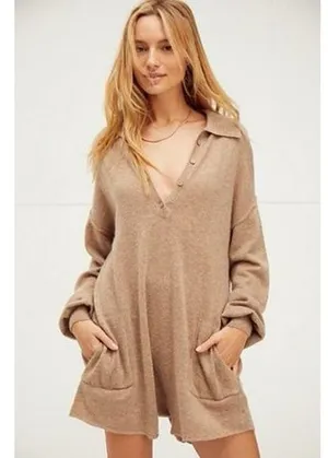 Free People Luxe Picnic Sweater Romper Medium thumbnail 1