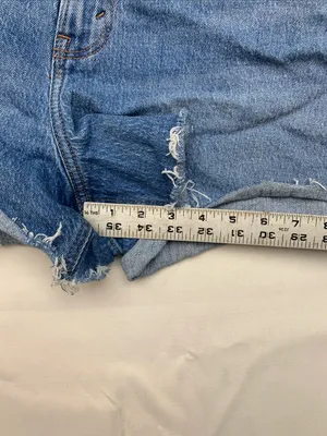 Abercrombie & Fitch 16 33 90s relaxed high rise Medium Blue Denim Cutoff Shorts thumbnail 5