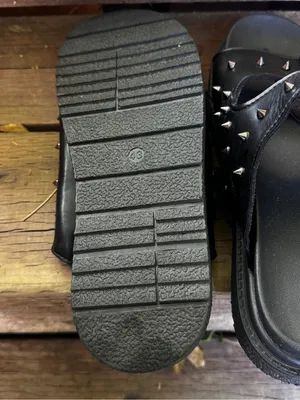 Black Studded Double-Buckle Slide Sandals for Women thumbnail 3