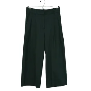 COS Womens Wool Wide Leg Crop Trouser Pants Pleated Size 2 Green Academia Career thumbnail 2