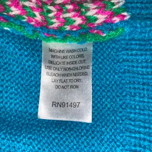 Party Sweater Dec. 25th Christmas Women's L Blue Pink Green Ugly Holidays Warm thumbnail 4