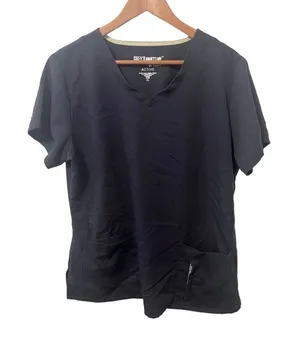 Grey’s Anatomy Dark Navy Blue Short Sleeve Active‎ Scrub Top thumbnail 1