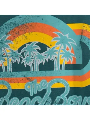 The Beach Boys Retro Graphic Sweatshirt XS Teal Palm Trees thumbnail 3