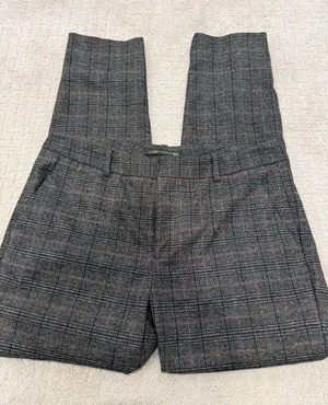 Zara Plaid Chino Fit Slacks - Size 6 thumbnail 1