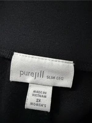 J. Jill Slim Leg Pull On Pants 2X Pockets Black Stretch Minimalist Casual Lounge thumbnail 4