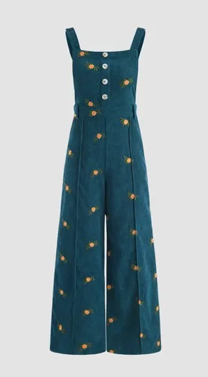 NWT Cider DITSY FLORAL CORDUROY JUMPSUIT size 1x thumbnail 1