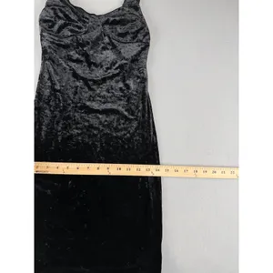 Cheap Monday Black Crushed Velvet Bodycon Mini Dress Sleeveless Sheath Womens thumbnail 3