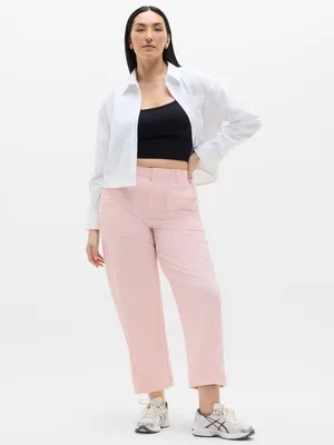 New Athleta 12 Skyline Utility Barrel Pant Pink Sand Size 12 Regular thumbnail 4