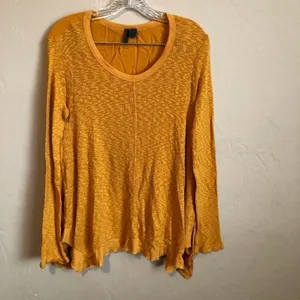 Left of Center Butter‎ Yellow Asymmetrical Long Sleeve Top thumbnail 5