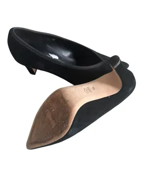 VAN ELI Womens Black Suede Pointed Heels Size 6 thumbnail 7
