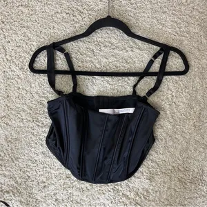 Black Satin Corset Top Size L thumbnail 7
