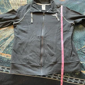 The North Face Women’s XL Fleece Softshell Full-Zip Pullover Jacket Black White thumbnail 12