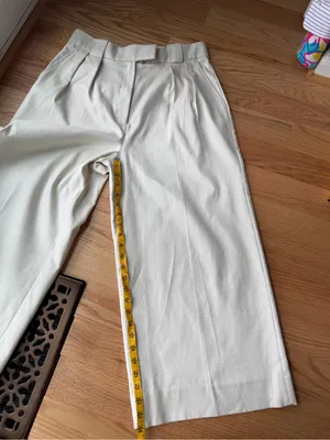 Banana Republic Cruise Cropped Wide Leg Pants Cream NWT 10 thumbnail 10