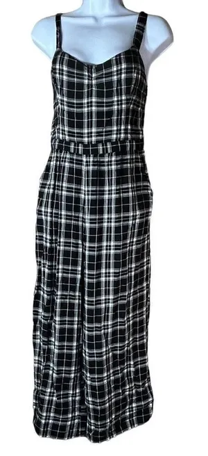 Hollister Black and White Plaid Jumpsuit Size Medium‎ thumbnail 1