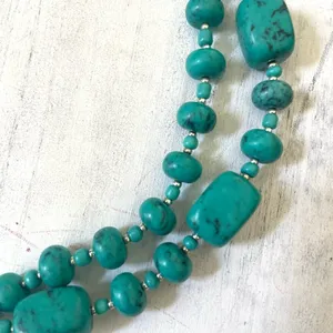 Premier Designs double stranded turquoise necklace thumbnail 2