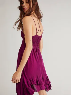 FREE PEOPLE Adella Slip Mini Dress in Wine Diamonds thumbnail 2