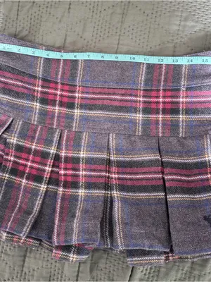 Y2K Plaid Pleated Wool Mini Skirt Abercrombie & Fitch NWT thumbnail 7