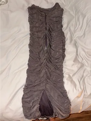 Mabel gray strapless dress thumbnail 3