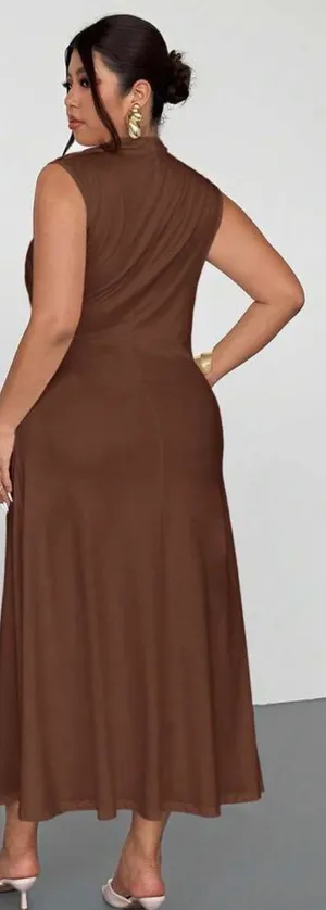 Firerie Plus Size Ruched Hem Sleeveless Elastic Ruched Dress thumbnail 2