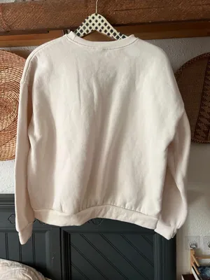 Edikted Cream Bow Brat Print Pullover SMALL thumbnail 4