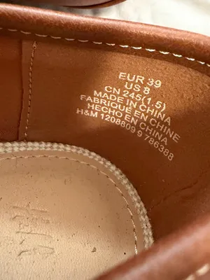 H&M Brown and Cream Leather-Trim Slip-On thumbnail 4