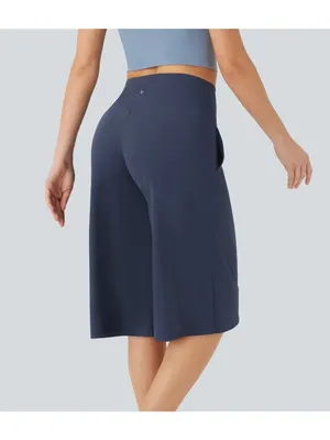 Halara SoftlyZero Airy Crossover Wide Leg InstantCool Pedal Pusher Pants Blue XL thumbnail 2