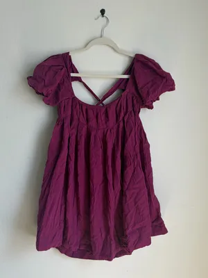 Free People Angele Mini Dress Magenta thumbnail 3