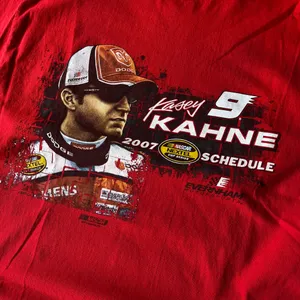 Vintage Y2K Chase Authentics Kasey Kahne Red Double Sided Nascar Racing T-Shirt thumbnail 2